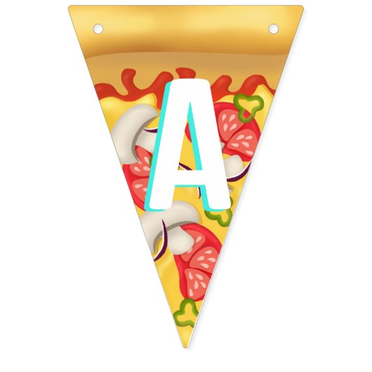 Pizza-Party Wimpelkette (Dritte Fahne)