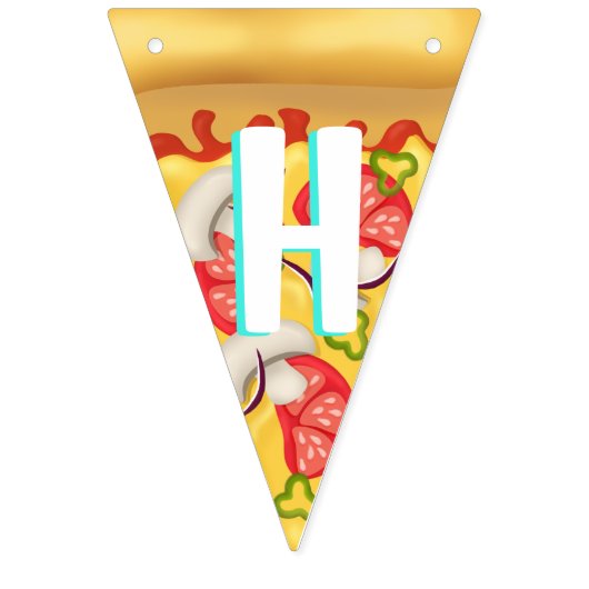 Pizza-Party Wimpelkette (Zweite Fahne)