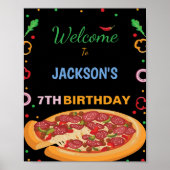Pizza-Party-Zeichen Poster (Vorne)