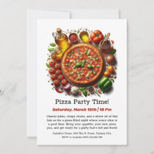 Pizza-Party-Zeit! Ein Stück Spaß wartet - Einladun Einladung