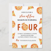 Pizza-Party zum Geburtstag Einladung (Vorderseite)