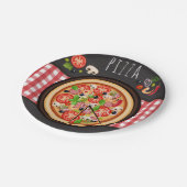 Pizza-Partypizza-Abendessenpicknick Pappteller (Schrägansicht)