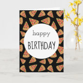 Pizza Partys Birthday Card Black Karte (Gelbe Blume)