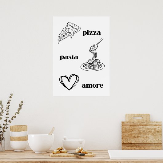 Pizza Pasta & Amore Poster (Küche)