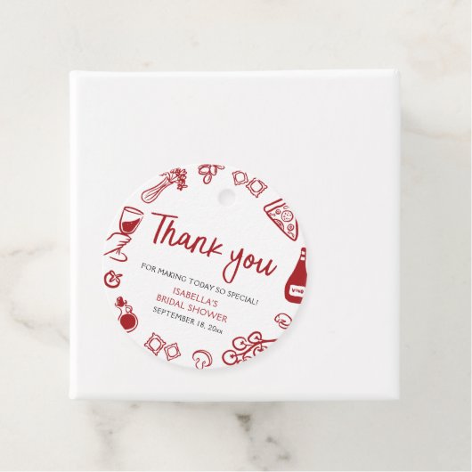 Pizza Pasta Brautparty Geschenkanhänger (Beispiel)