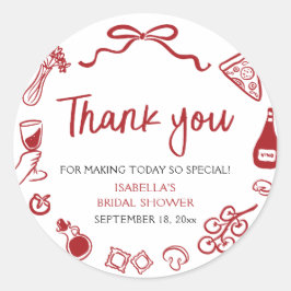 Pizza Pasta Brautparty Runder Aufkleber