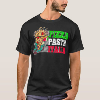 Pizza Pasta Italia Pizza Piece on Italian Scooter  T-Shirt