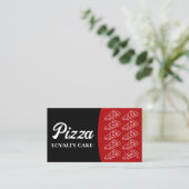 Pizza & Pasta Restaurant Black & Red Loyalty Treuekarte (Stehend Vorderseite)