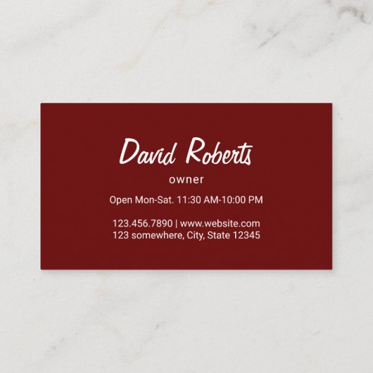 Pizza Pasta Restaurant Rustikales Holz Treuekarte (Rückseite)