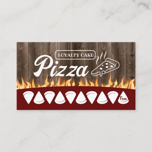 Pizza Pasta Restaurant Rustikales Holz Treuekarte (Vorderseite)