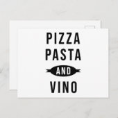 Pizza Pasta Vino Postkarte (Vorne/Hinten)