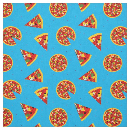 Pizza Pattern auf Blue Stoff (Muster)