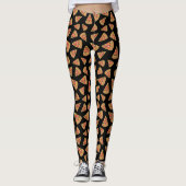 Pizza Pattern Black Leggings (Vorderseite)