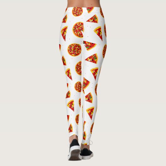 Pizza Pattern Cartoon Leggings (Rückseite)