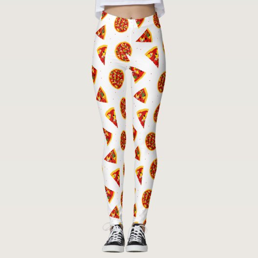 Pizza Pattern Cartoon Leggings (Vorderseite)
