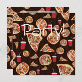 Pizza Pattern Einladung (Vorne/Hinten)
