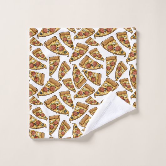 Pizza Pattern Handtuch Set (Waschlappen)