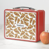 Pizza Pattern individuelle Name Lunch Box (Beispiel)