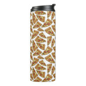 Pizza Pattern, kundenspezifischer Monogramm-Tumble Thermosbecher (Nach links gedreht)