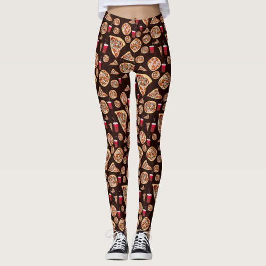 Pizza Pattern Leggings (Vorderseite)