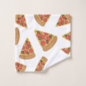 Pizza Pattern Novelty Niedlicher Cartoon Badhandtuch Set (Waschlappen)