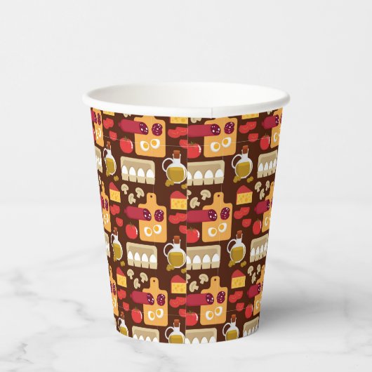 Pizza Pattern Pappbecher (Rechts)