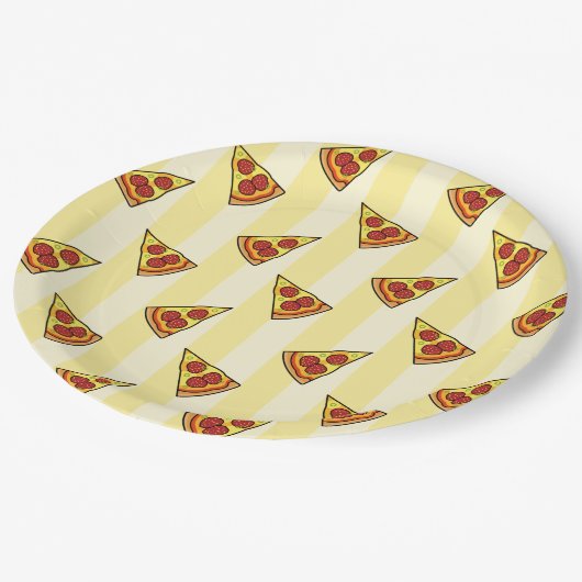 Pizza Pattern Pappteller (Schrägansicht)