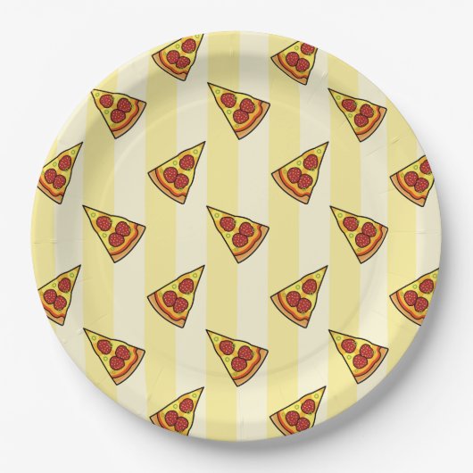 Pizza Pattern Pappteller (Vorderseite)
