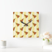 Pizza Pattern Quadratische Wanduhr (Zuhause)