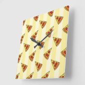 Pizza Pattern Quadratische Wanduhr (Winkel)