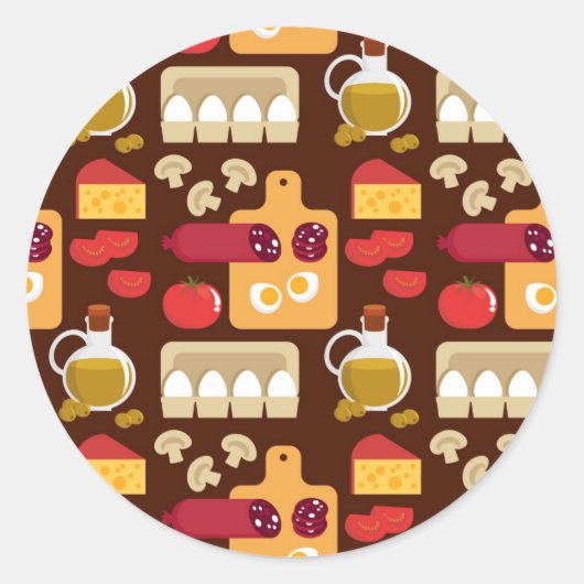 Pizza Pattern Runder Aufkleber (Vorderseite)