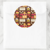 Pizza Pattern Runder Aufkleber (Tasche)