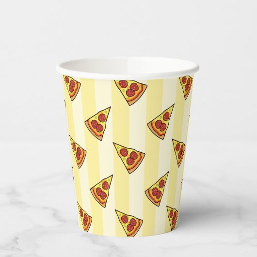 Pizza Pattern Wrapping Paper Pappbecher (Links)