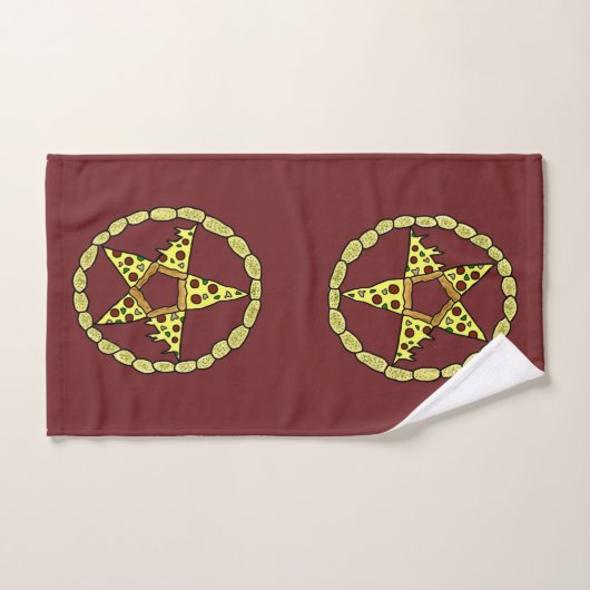 Pizza-Pentagramm Badhandtuch Set (Handtuch)