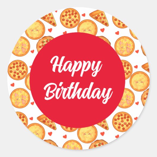 Pizza Peperroni, Käse und Margherita Runder Aufkleber (Vorderseite)