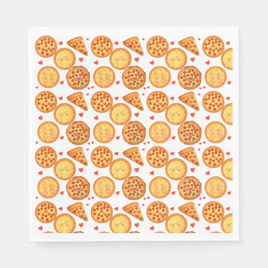 Pizza Peperroni, Käse und Margherita Serviette (Vorderseite)