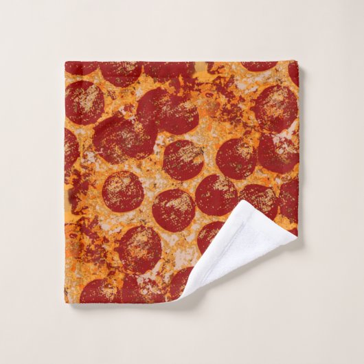 Pizza Pepperoni Badhandtuch Set (Waschlappen)