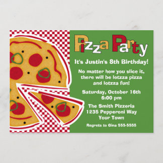 Pizza Pepperoni Party Einladung