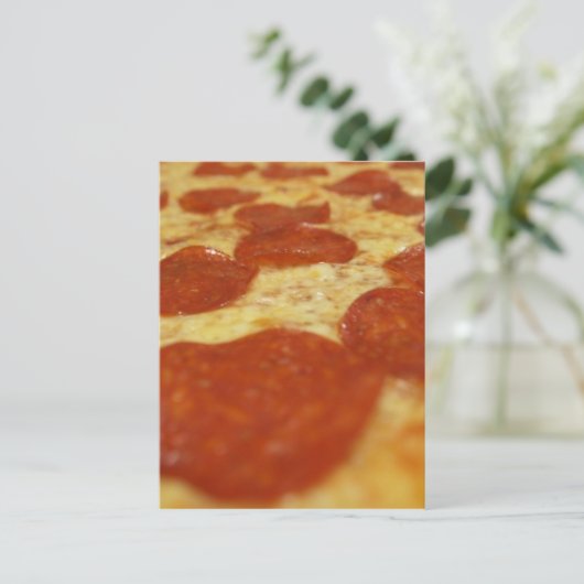 Pizza pepperoni postkarte (Stehend Vorderseite)