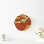 Pizza pepperoni runde wanduhr (Zuhause)