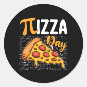 Pizza Pi Day Mathematik Liebhaber Runder Aufkleber