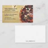 Pizza Pie am Holztisch Visitenkarte (Vorne/Hinten)