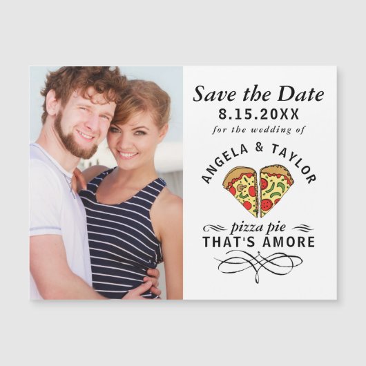 Pizza Pie Amore Foto Wedding Save the Date Magnet (Vorderseite)