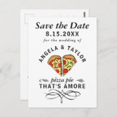 Pizza Pie Amore Typografy Wedding Save the Date Postkarte (Vorne/Hinten)