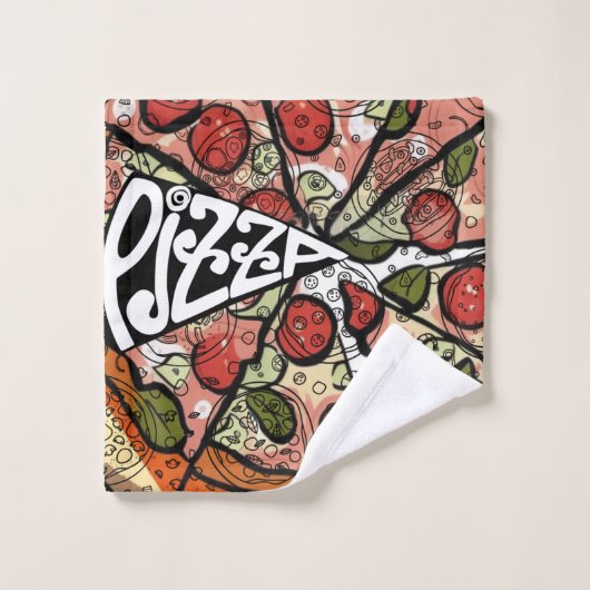 Pizza Pie Badhandtuch Set (Waschlappen)