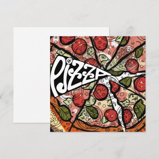 Pizza Pie Feiertagskarte (Vorne/Hinten)