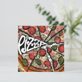 Pizza Pie Feiertagskarte (Stehend Vorderseite)