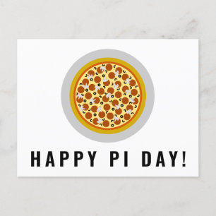 Pizza Pie Happy Pi Day   Pepperoni Mushroom Olive Postkarte