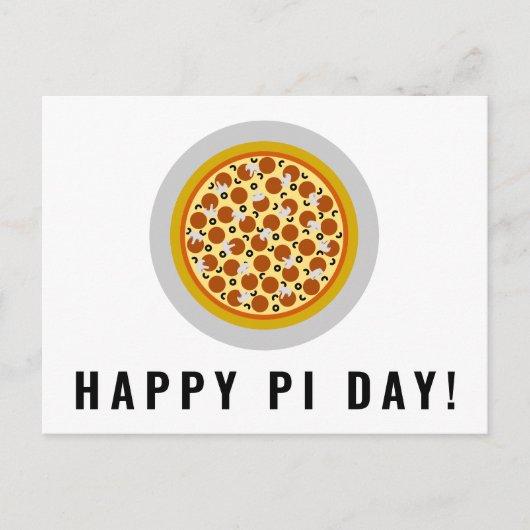 Pizza Pie Happy Pi Day | Pepperoni Mushroom Olive Postkarte (Vorderseite)