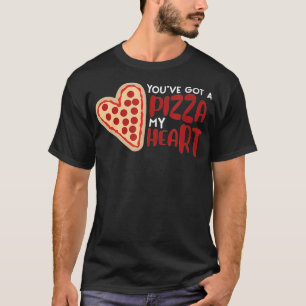 Pizza Pie Heart Shaped Funny Food Pun Jon und T-Shirt